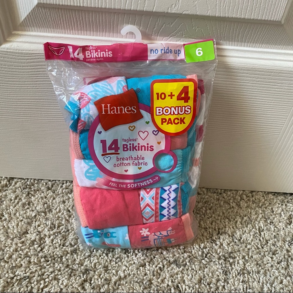 Hanes Girls Underwear Size 6